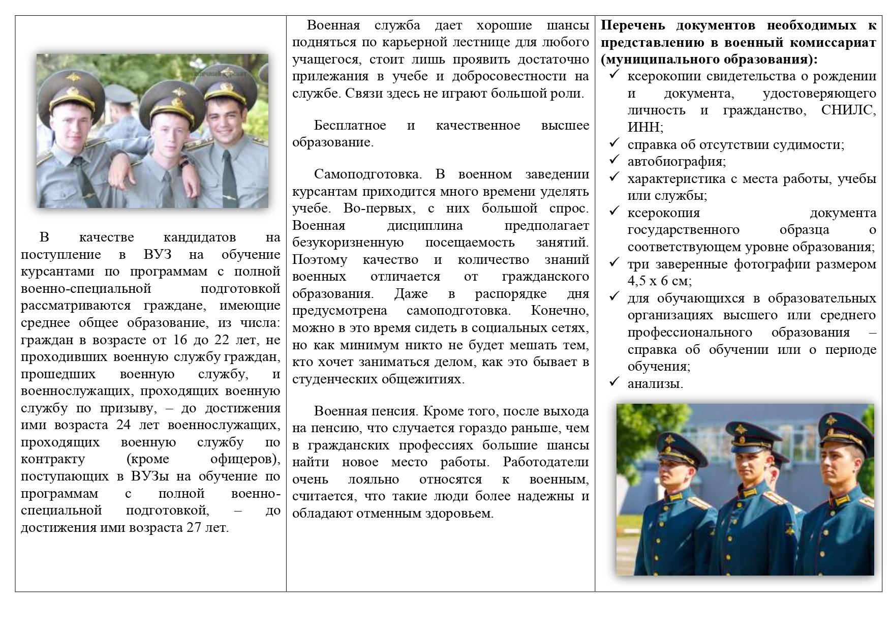 Для поступающих в военно-учебные заведения Министерства Обороны Российской Федерации"

